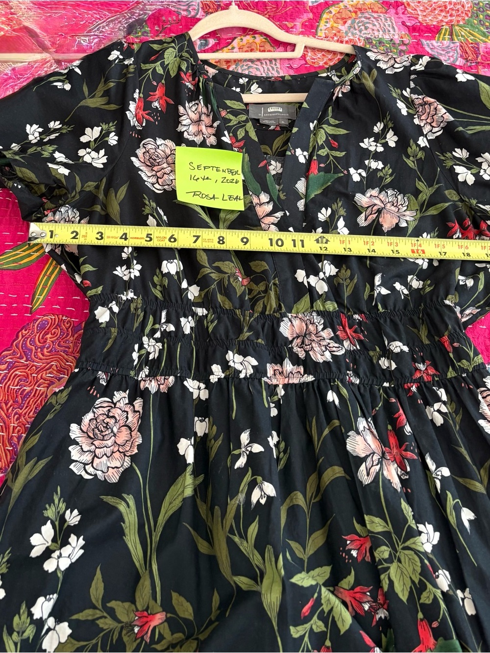 Somerset Black Floral Smocked Waist Dress